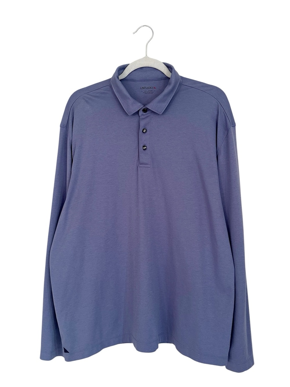 UNTUCKit Men’s Damaschino 
Wrinkle-free Long-Sleeve Polo Shirt 40251 Blue XXL